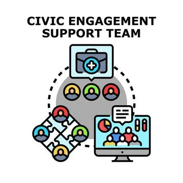 Civic engagement support team concept vector illustration Stock Illustration