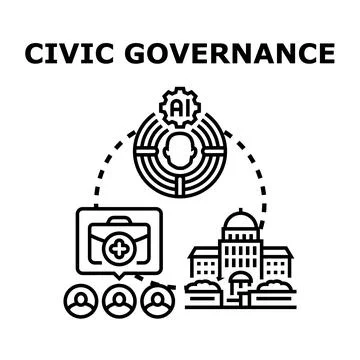 Civic governance and artificial intelligence optimizing public services Stock Illustration