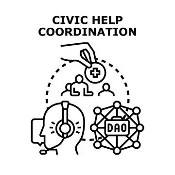 Civic help coordination vector concept for volunteers 스톡 일러스트