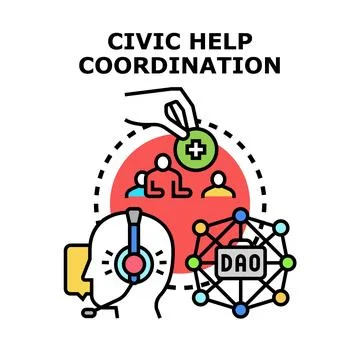 Civic help coordination vector concept for volunteers Stock Illustration
