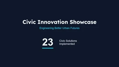 Civic Innovation Showcase: Engineering Better Urban Futures and Modern City.. Stock Footage 337576696