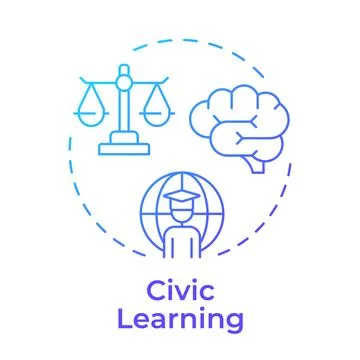 Civic learning blue gradient concept icon Illustrazione stock