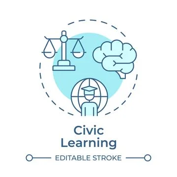 Civic learning soft blue concept icon Stock Illustration