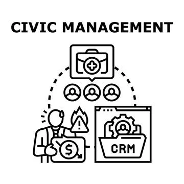Civic management planning and solving public problems Stock Illustration