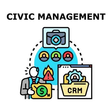 Civic management planning and solving public problems Stock Illustration