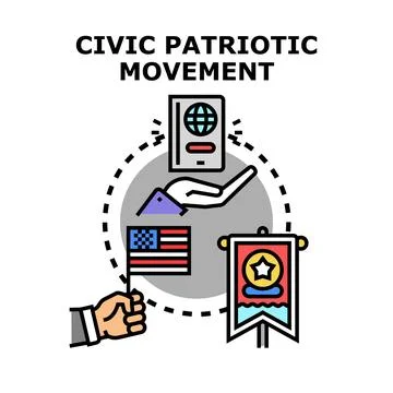 Civic patriotic movement developing national identity and loyalty Stock-Illustration
