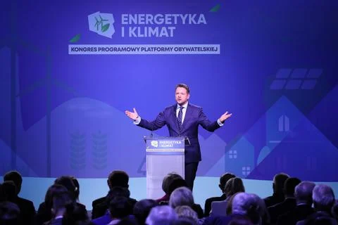 Civic Platform party program congress on energy, environmental protection and cl Stock Photos