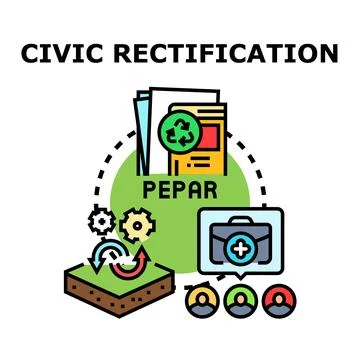Civic rectification process with environmental benefit and community engageme Stock Illustration