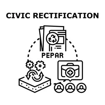 Civic rectification process with environmental benefit and community engageme Stock Illustration