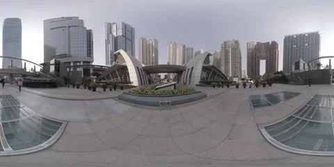 Civic Square, part of the Elements Shopping Mall. 360 video vr panorama Stock Footage 69189040