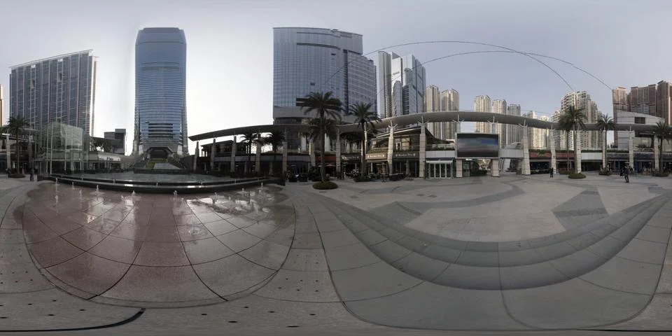Civic Square, part of the Elements Shopping Mall. Huge skyscrapers around. 36 Stock Photos