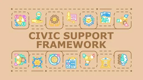 Civic support framework banner icon vector illustration Illustrazione stock