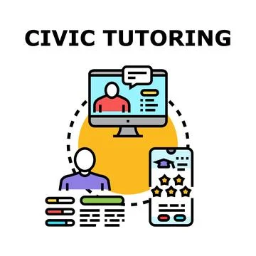 Civic tutoring concept vector online education Stockillustratie