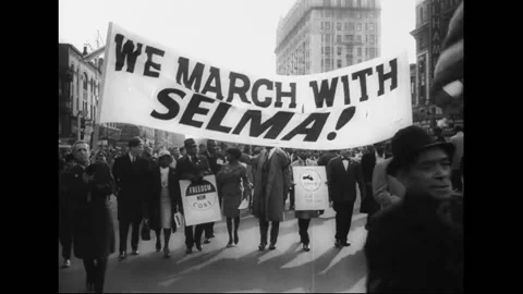 Civil And Voting Rights Protest And Solidarity March For Selma Stock Footage 154420196