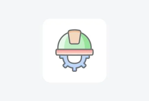 Civil, cog fully editable vector fill icon Stock Illustration