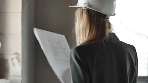 Civil Engineer Checking Construction.Real Estate Building Project Manager Stock Footage 140320691
