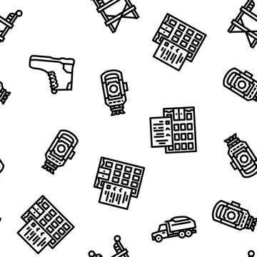 Civil engineer construction vector seamless pattern Stock Illustration