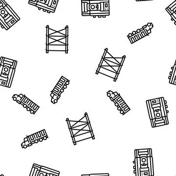 Civil engineer industry building vector seamless pattern Stock Illustration