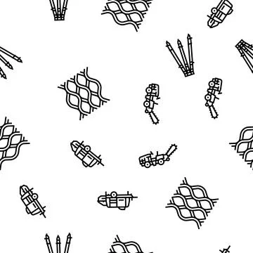 Civil engineer industry building vector seamless pattern Illustrazione stock