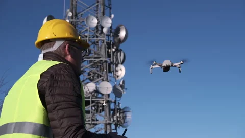 Civil engineer operating a drone with remote control at the construction site Stock-Footage 170752322