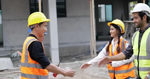 Civil engineer shakes hands Stock Footage 195615115