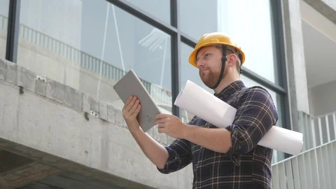 Civil engineer on site working construction  Stock Footage 105601976