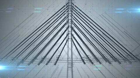 Civil engineer structural architect analysis bridge design engineering  Stock Footage 116702812