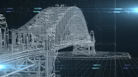 Civil engineer structural architect analysis bridge design engineering  Stock Footage 116704830