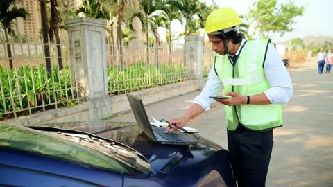 An civil engineer talking and writing Stock Footage 277036113