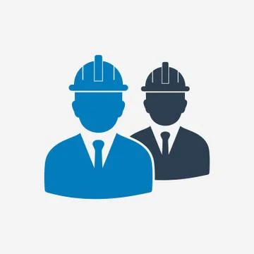 Civil Engineer Team Icon. Editable Vector EPS Symbol Illustration. Stock Illustration