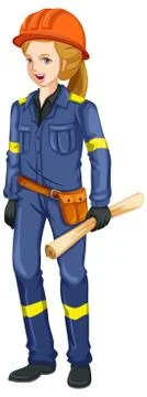 A Civil Engineer on White Background Stock Illustration