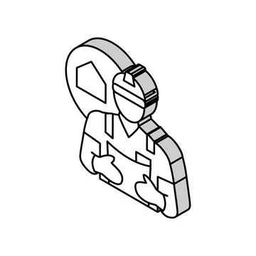 Civil engineer worker isometric icon vector illustration Stock Illustration