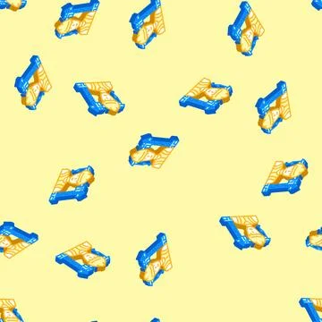 Civil engineer worker isometric icon seamless pattern Stock Illustration