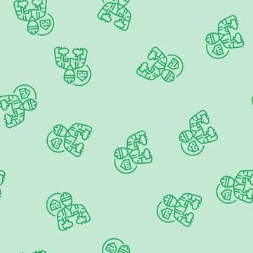 Civil engineer worker line seamless pattern Stock Illustration