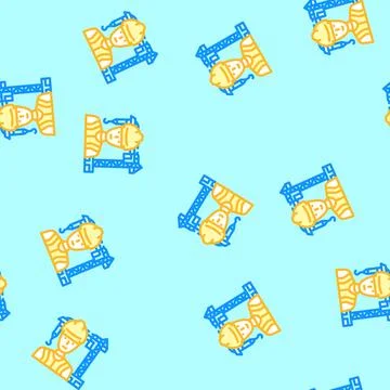 Civil engineer worker vector seamless pattern Stock Illustration