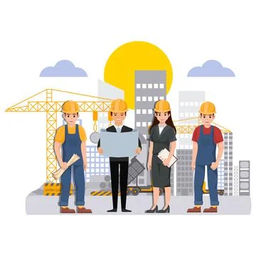 CIVIL ENGINEER WORKERS GROUP Stock Illustration
