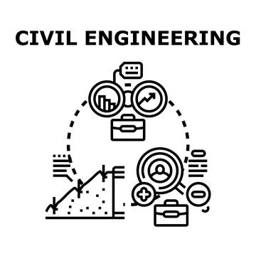 Civil engineering concept for urban development project Illustrazione stock