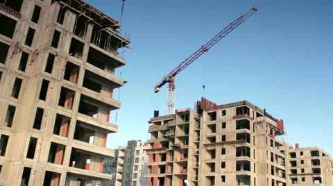 Civil Engineering. Construction Site of Microdistrict Video stock 68083029