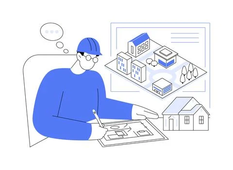 Civil engineering isolated cartoon vector illustrations. Ilustración de archivo
