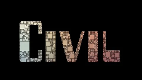 Civil Engineering Pixelated Text Changing Looping Grid With Glitch Effect Stock Footage 113881917