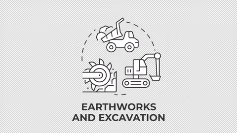 Civil engineering projects line concept icons animation set Stock Footage 337774678