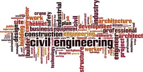 Civil engineering word cloud Stock Illustration
