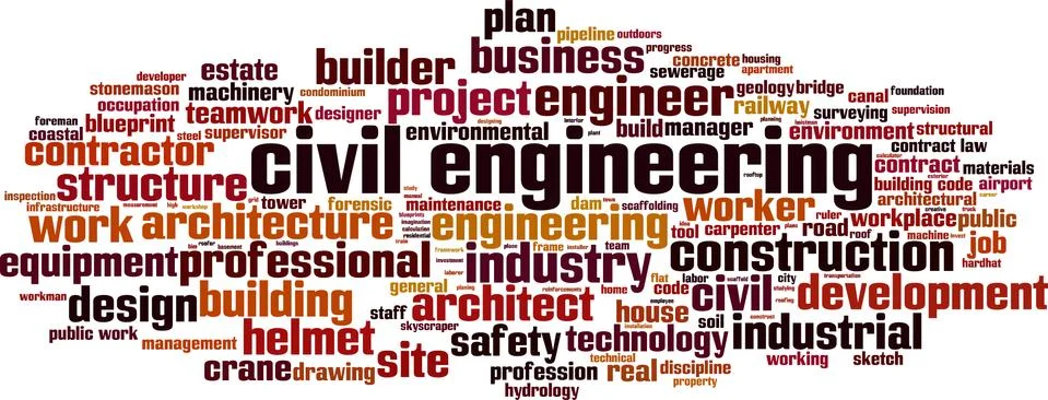 Civil engineering word cloud Stock Illustration