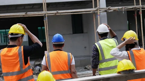 Civil engineers prepares to work with team Stock Footage 196688118