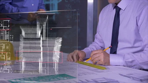 Civil Engineers Working In Office  Stock Footage 194895368