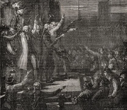 Civil Oath, 1789.Engraved By P. Blanpain After De La Charlerie. From Histoire De Stock Photos