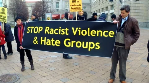 Civil Rights Activists Protest White Nationalists Stock Footage
