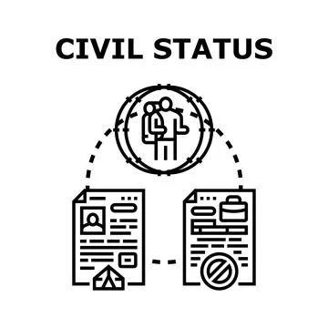 Civil status document concept for immigration and refugee camp application Stock Illustration