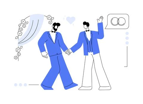 Civil union abstract concept vector illustration. Stock Illustration