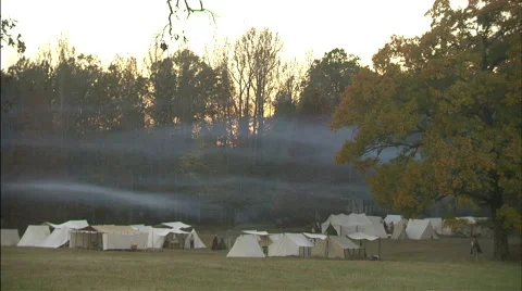 Civil war base camp Stock Footage 40480229